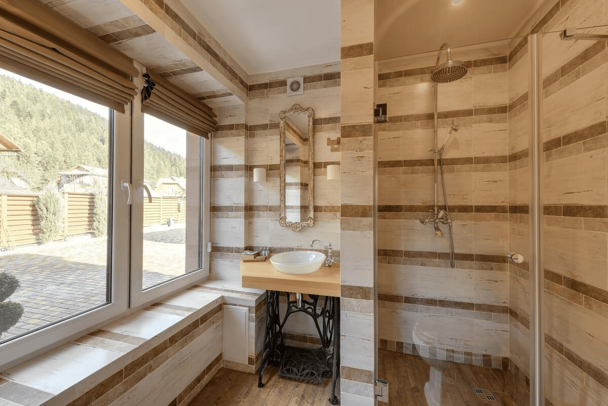 Roman blinds in a bathroom